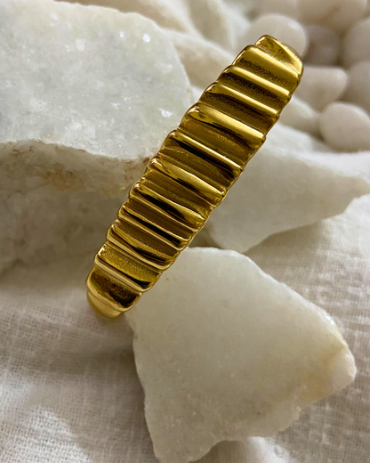 Chevron Fold Bracelet 18K Gold Plated