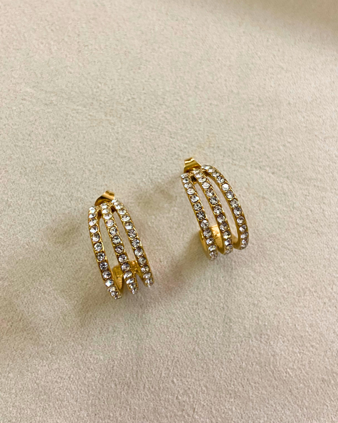 Crystal Bloom Earrings- 18K Gold Plated