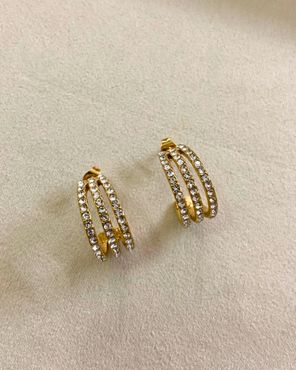Crystal Bloom Earrings- 18K Gold Plated