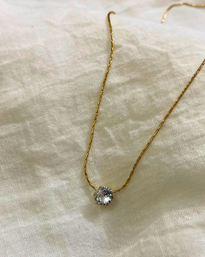 Celeste Solitaire Necklace 18K Gold Plated